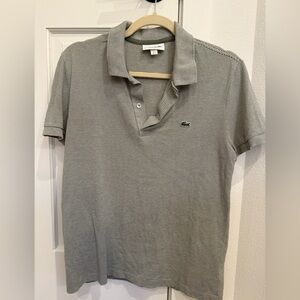 Lacoste men polo shirt regular fit in white/gray stripe size S, FR 3